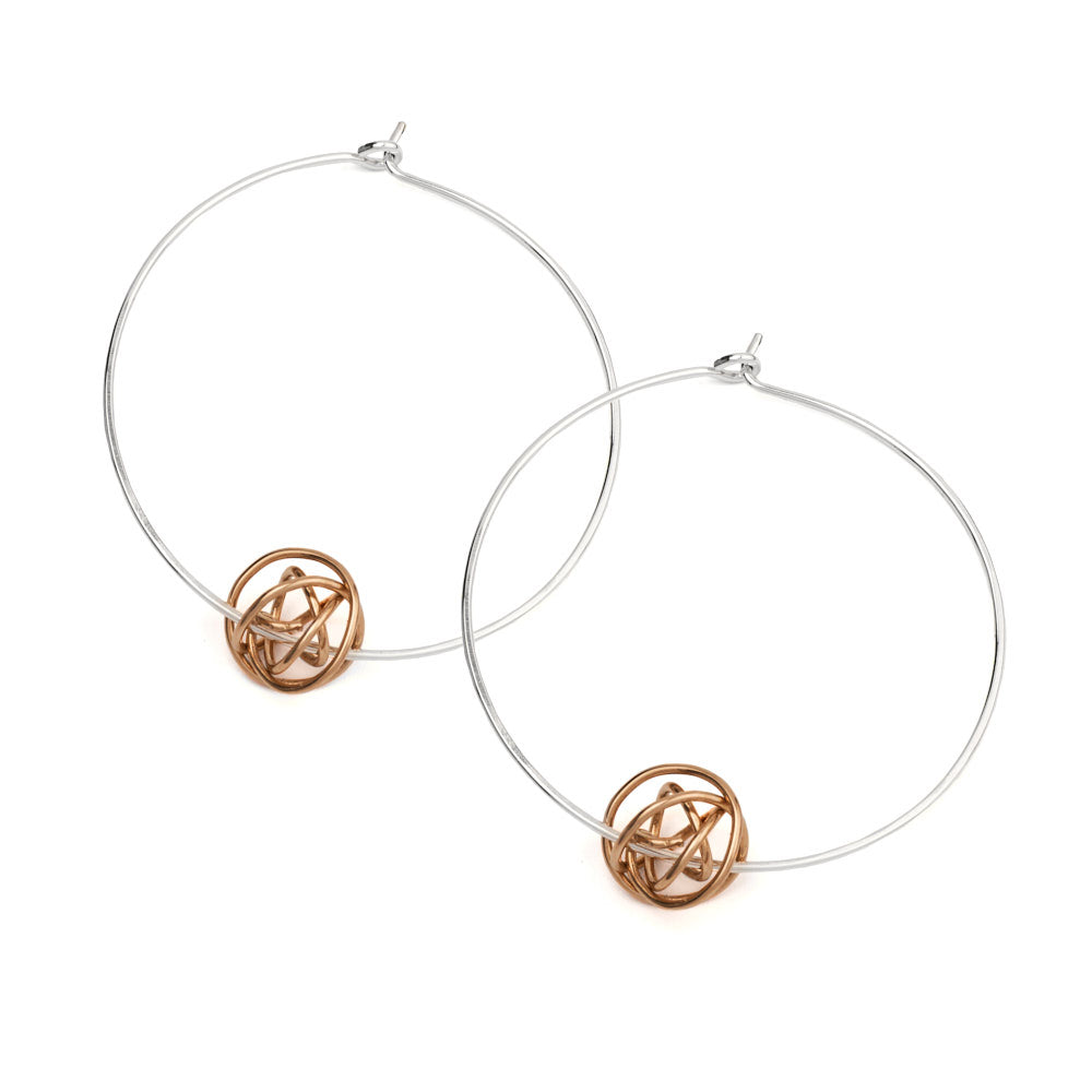 An image of the Gold Scribble Bead Hoops