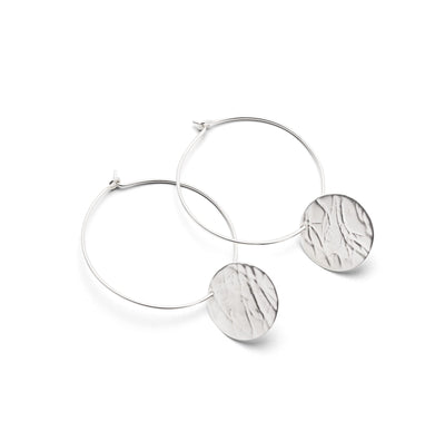 Disc O-Hoops, Large - Silver
