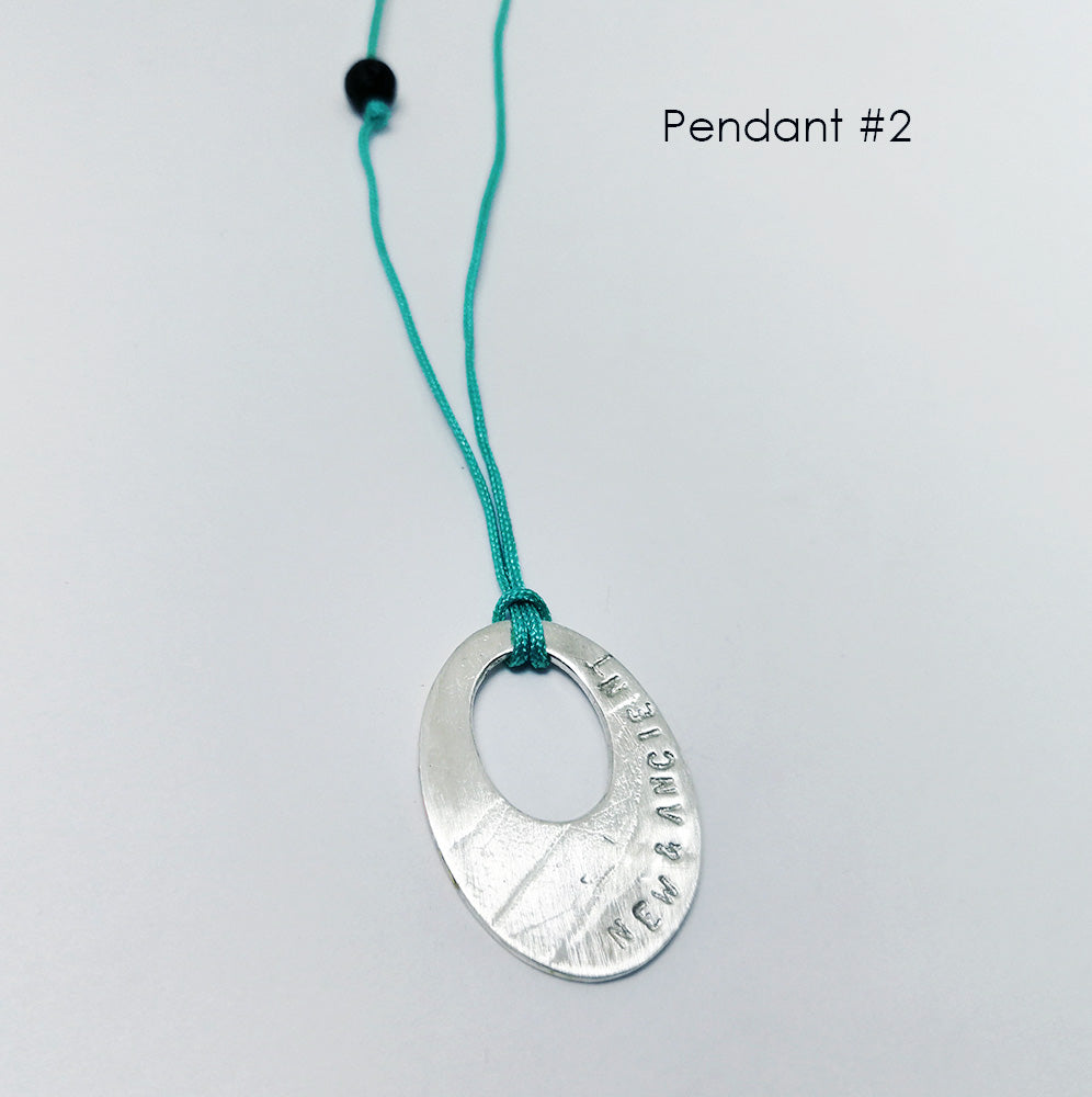 We are New + Ancient Here, Oval Pendant