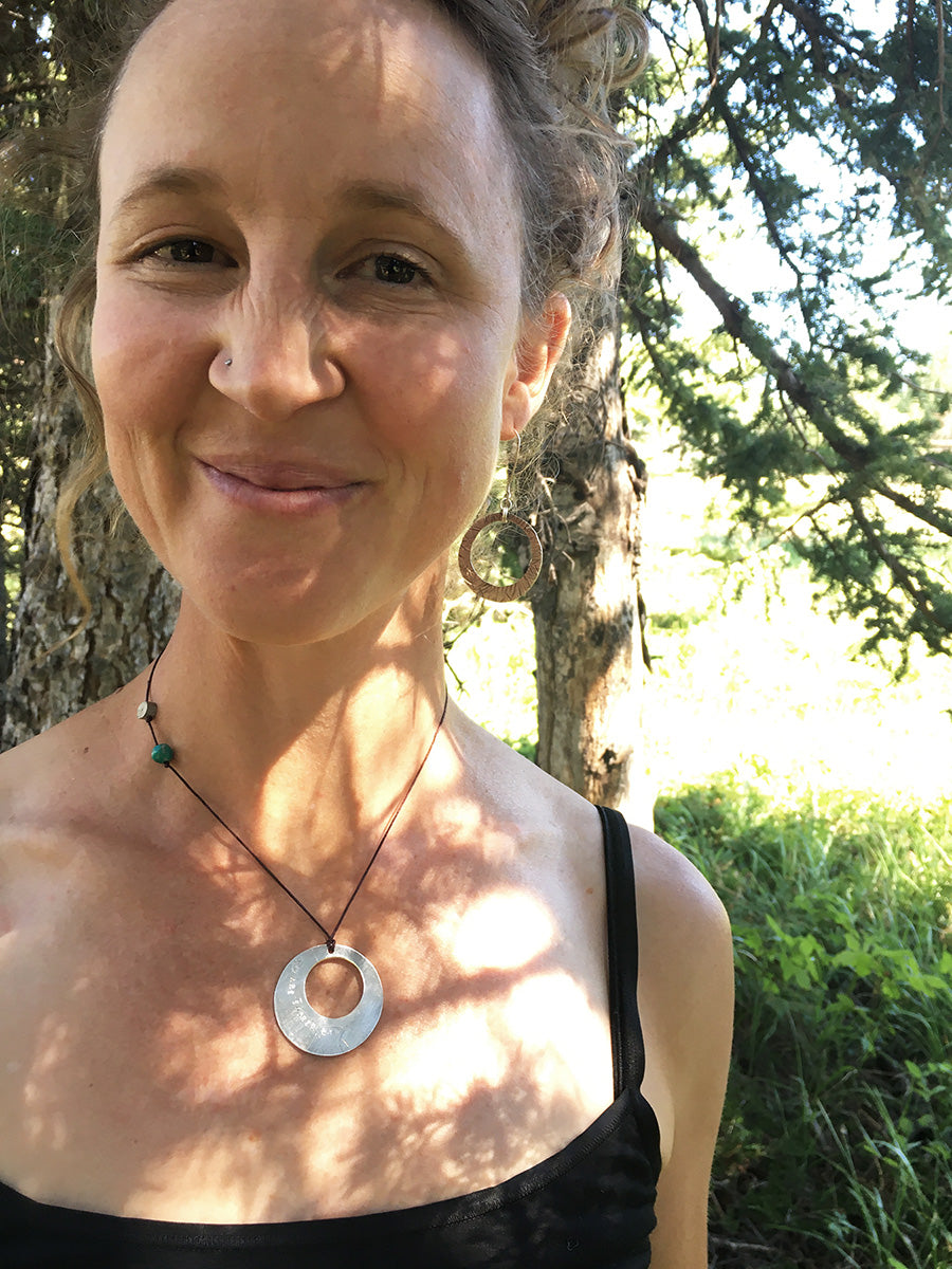 We are New + Ancient Here, Round Pendant