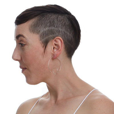 An image of the Orbit Hoops worn on the body