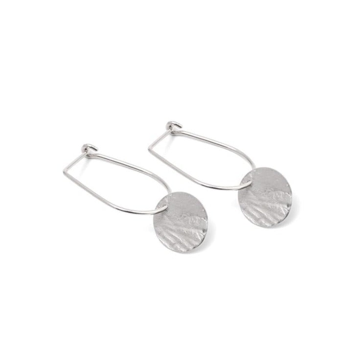 Silver Disc Hoops - U Hoop