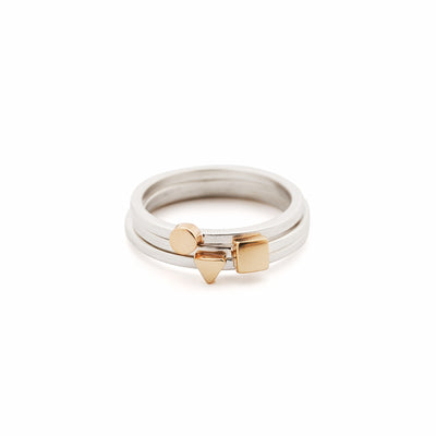 An image of the Tiny Ring, Stack in silver and gold